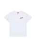 Diesel t-shirt kids bianco con logo ricamato