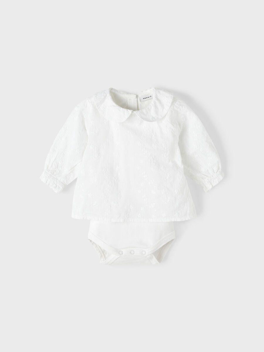 Name It body bianco con collo a camicia neonati 13214229 BIANCO NAME IT 