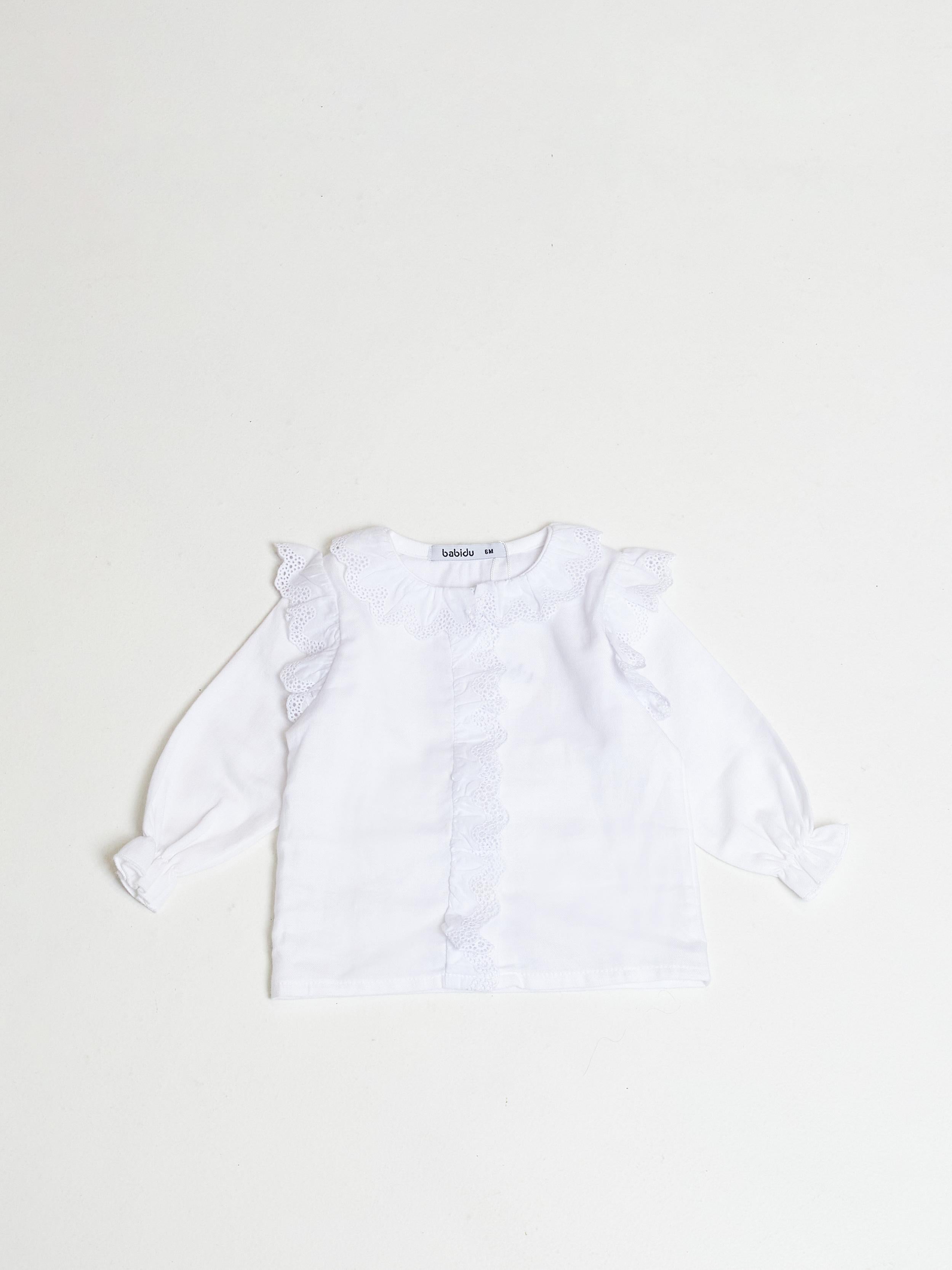 Babidu kids camicia bianca con ricami 80206 BIANCO BABIDU 