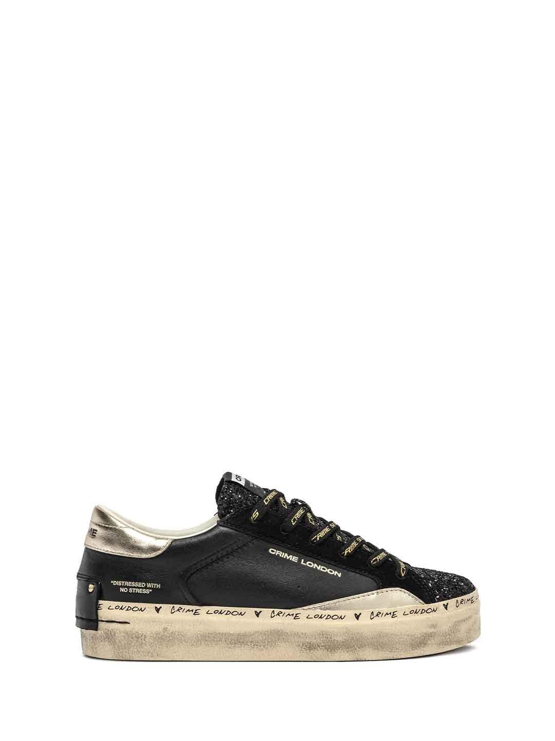 Crime Distressed sneakers nero platform 25074 NERO CRIME 