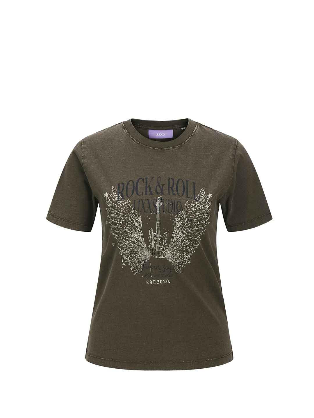 JJXX t-shirt marrone Rock e Roll 12281204 MARRONE JJXX 