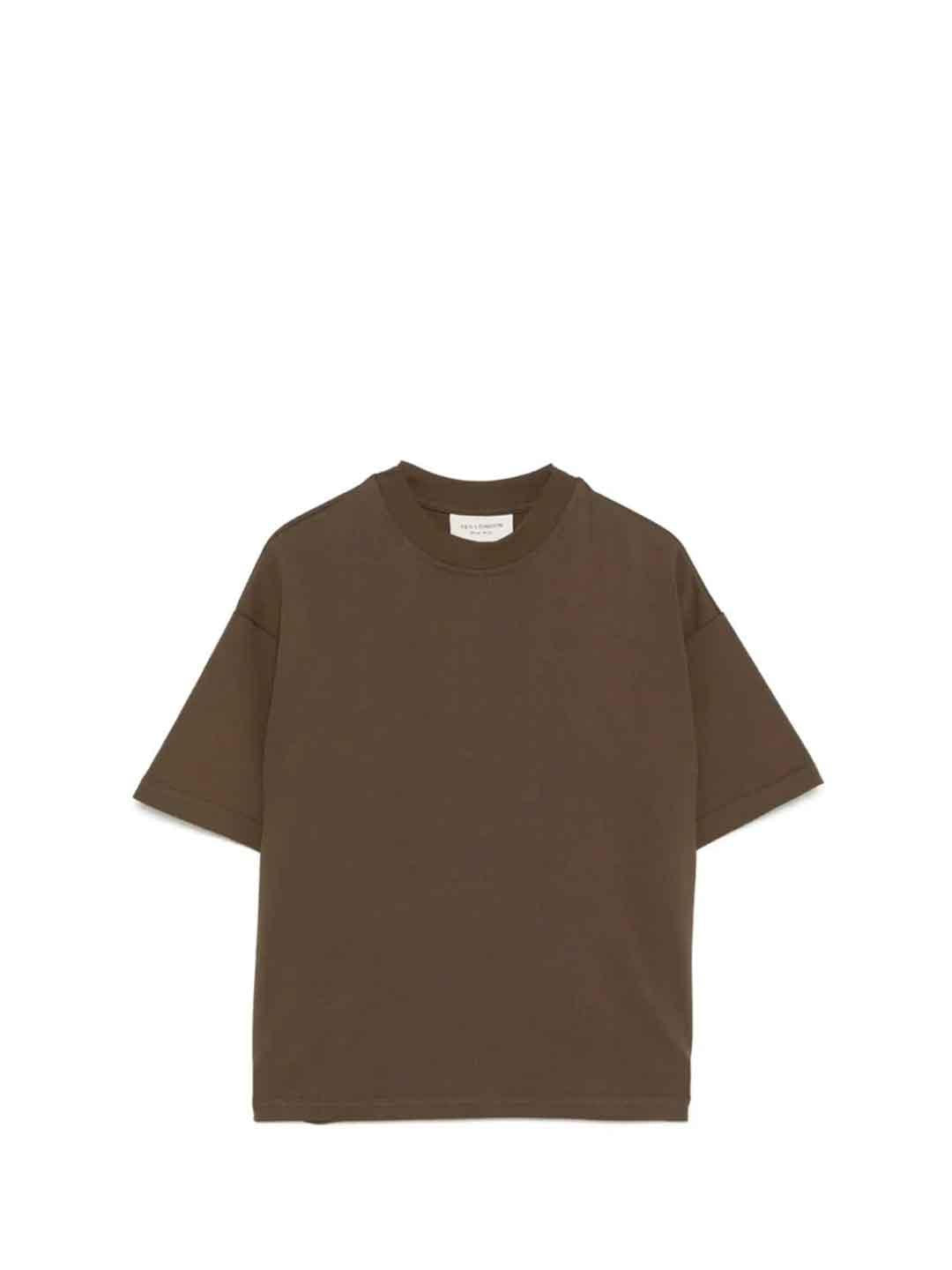 Yes London t-shirt kids marrone con patch sul retro JR2119 MARRONE YES LONDON 