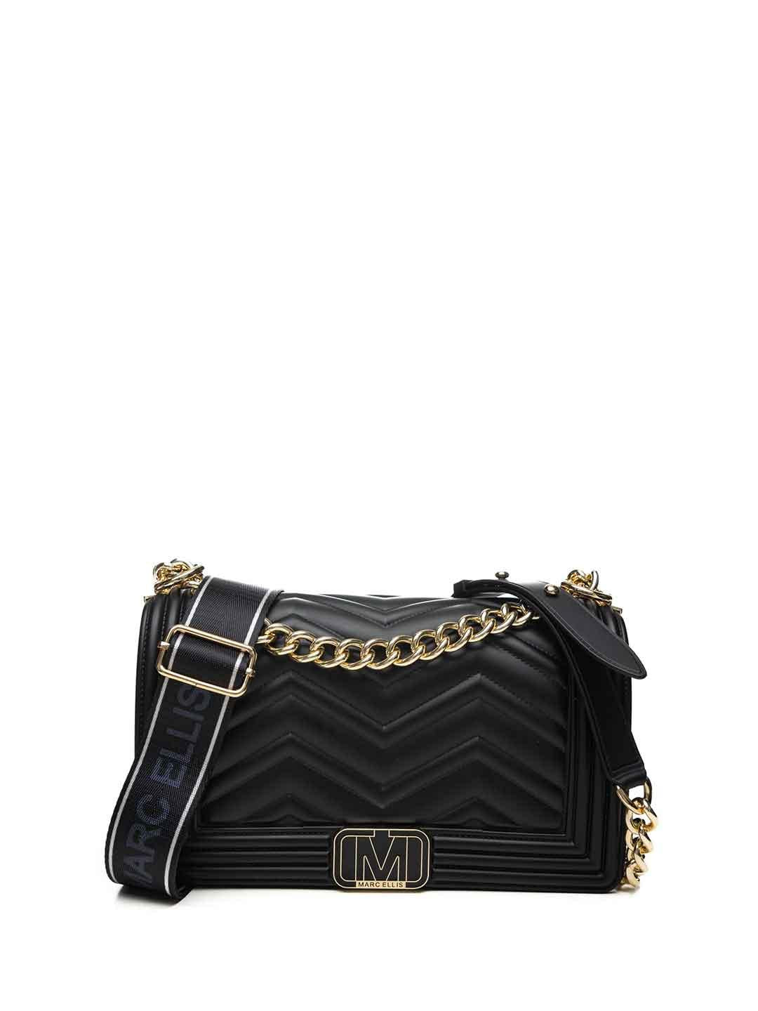 Marc Ellis Flat Wave M 25 borsa nero e oro FLAT WAVE M 25 O NERO MARC ELLIS 