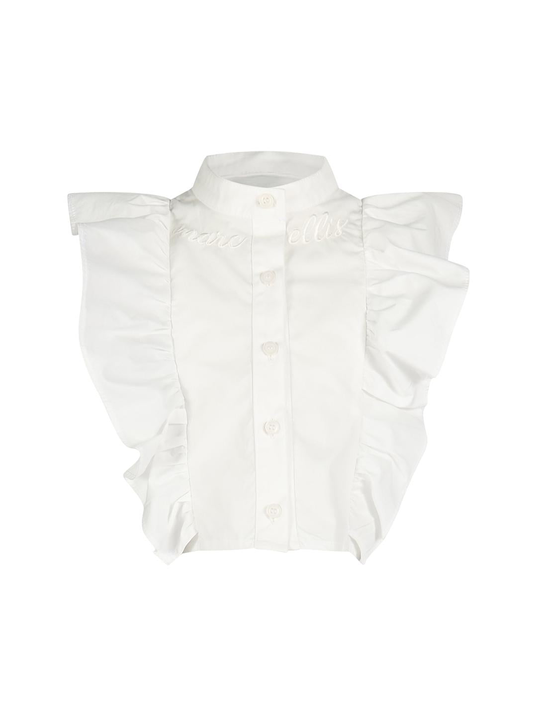 Marc Ellis camicia kids bianco con volant e logo JMJSH16684 BIANCO MARC ELLIS 