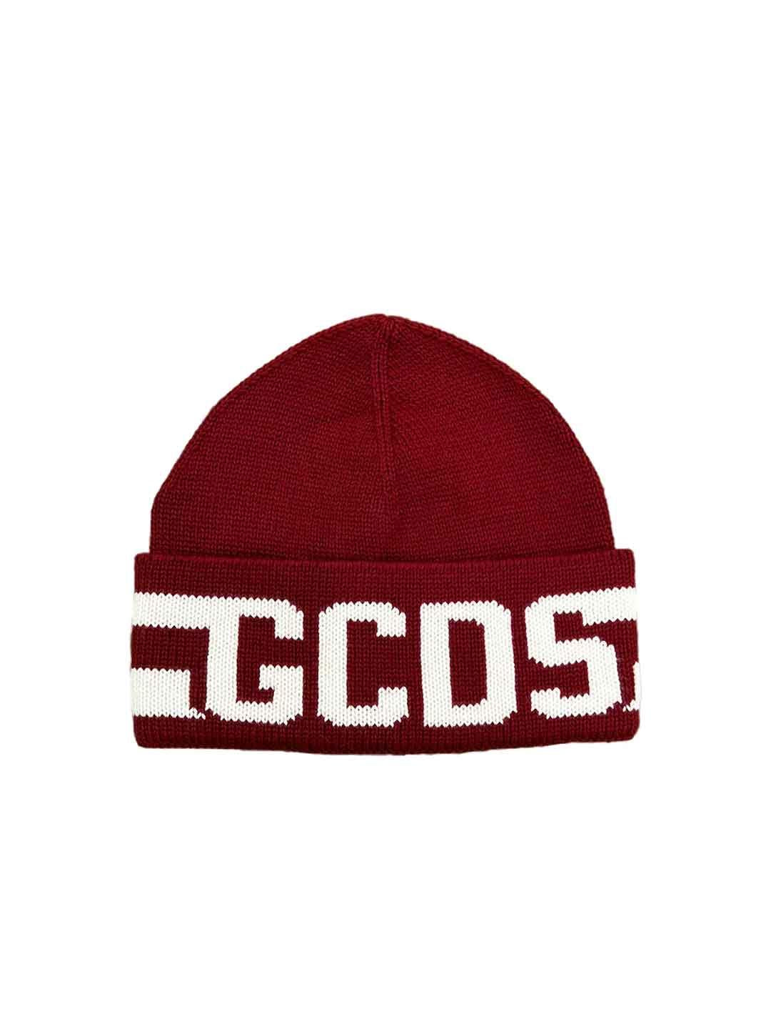 GCDS cappello kids bordeaux in lana B2KU5818AL9 BORDEAUX GCDS 