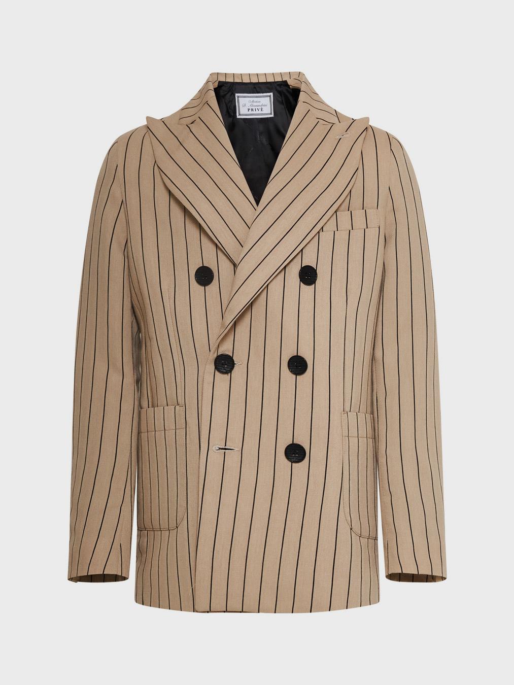 Daniele Alessandrini kids giacca doppio petto gessata beige e nero 1235J1294 BEIGE DANIELE ALESSANDRINI 