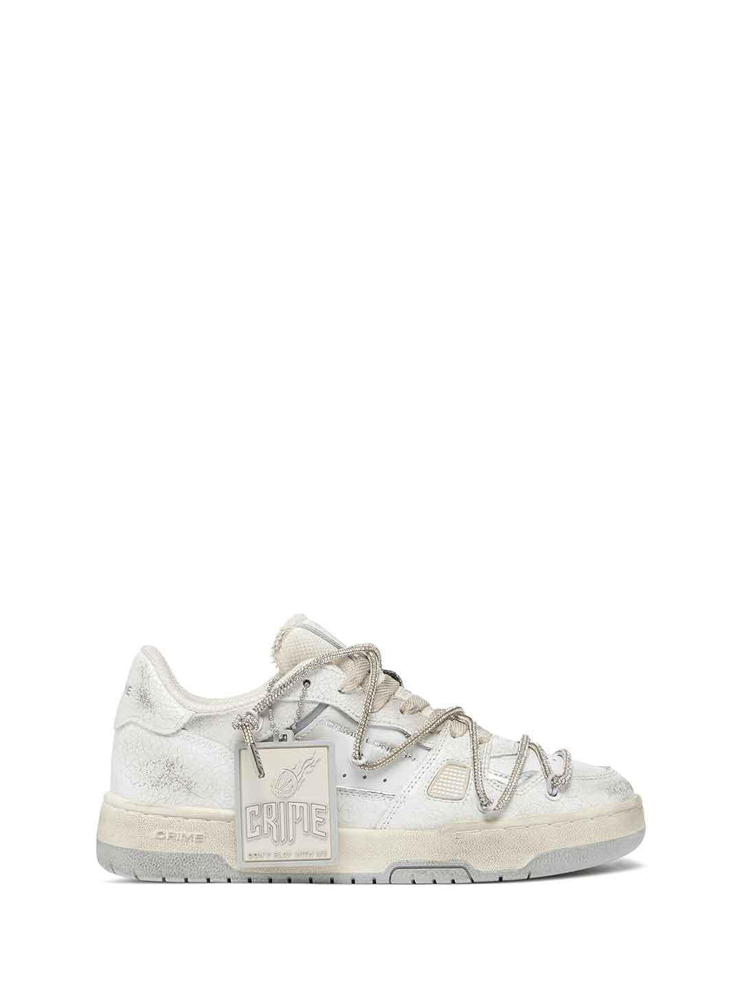 Crime Off Court OG sneakers bianco con lacci in strass 21453 BIANCO CRIME 