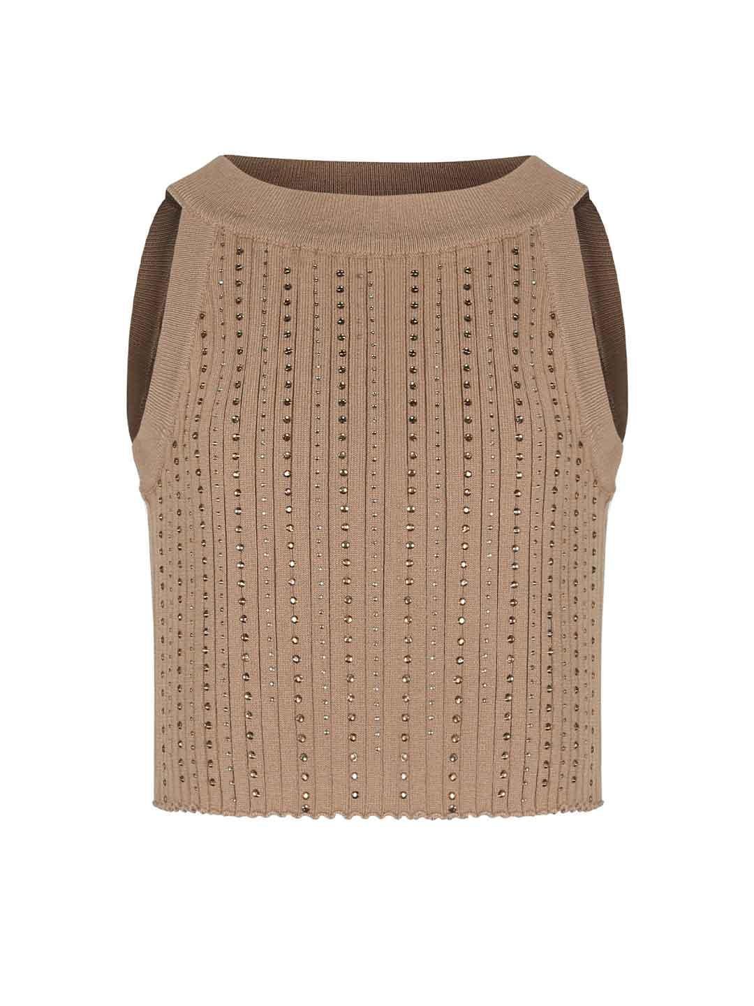 Fun & Fun top kids marrone con strass FCJTP02877 MARRONE FUN & FUN 