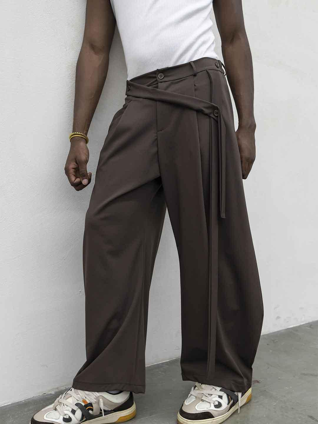 Present Day pantalone marrone con cintura PRS029 MARRONE PRESENT DAY 