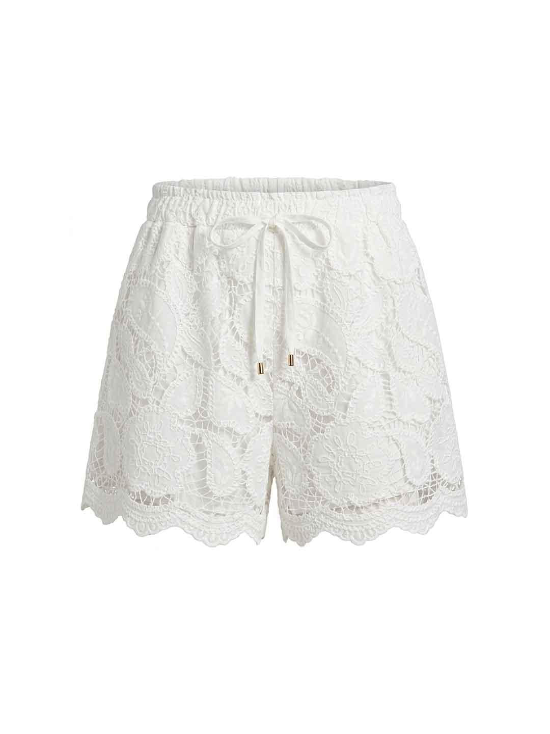 Motel shorts bianco in crochet S26PE33 BIANCO MOTEL 