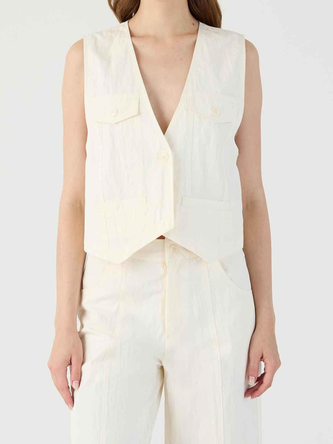 Eleh gilet panna con taschini SS260385 PANNA ELEH 
