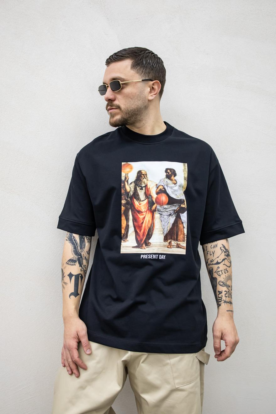 Present Day t-shirt nero con stampa PDP027 NERO PRESENT DAY 