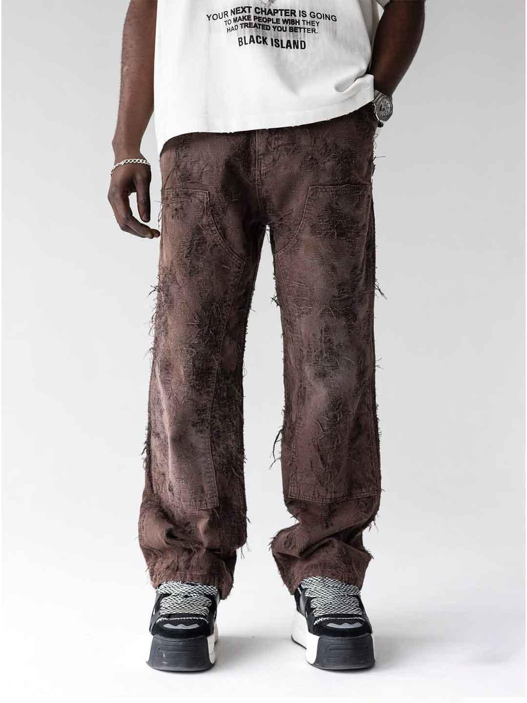 Black Island jeans marrone con strappi 17467 MARRONE BLACK ISLAND 