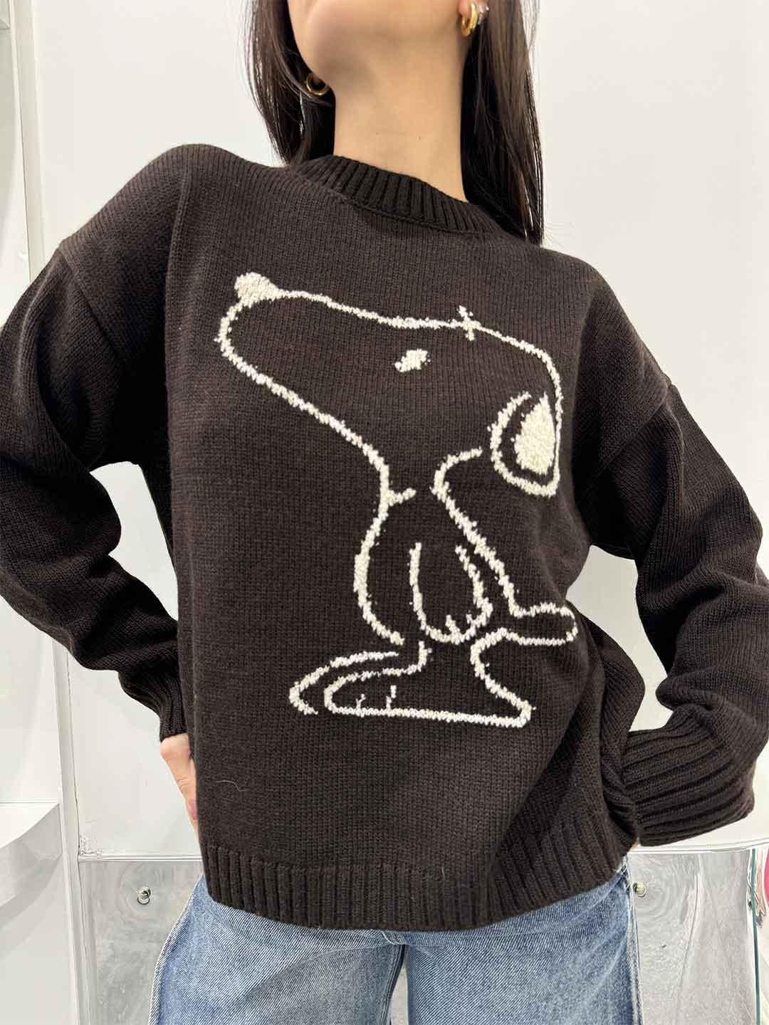 Tensione In maglione marrone Snoopy W5HMJ59A400 MARRONE TENSIONE IN 
