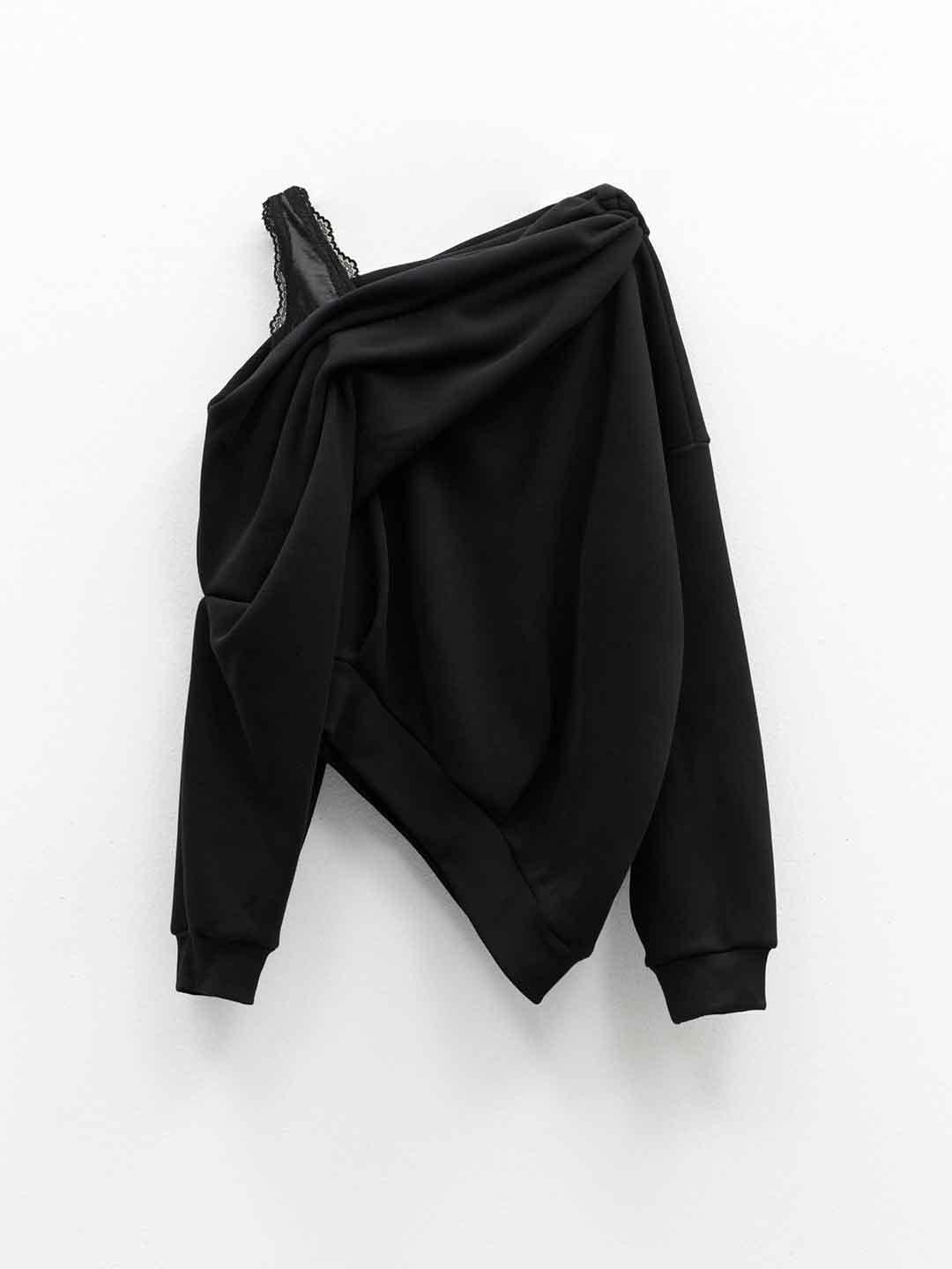 Eleh felpa nero monospalla 162 NERO ELEH 