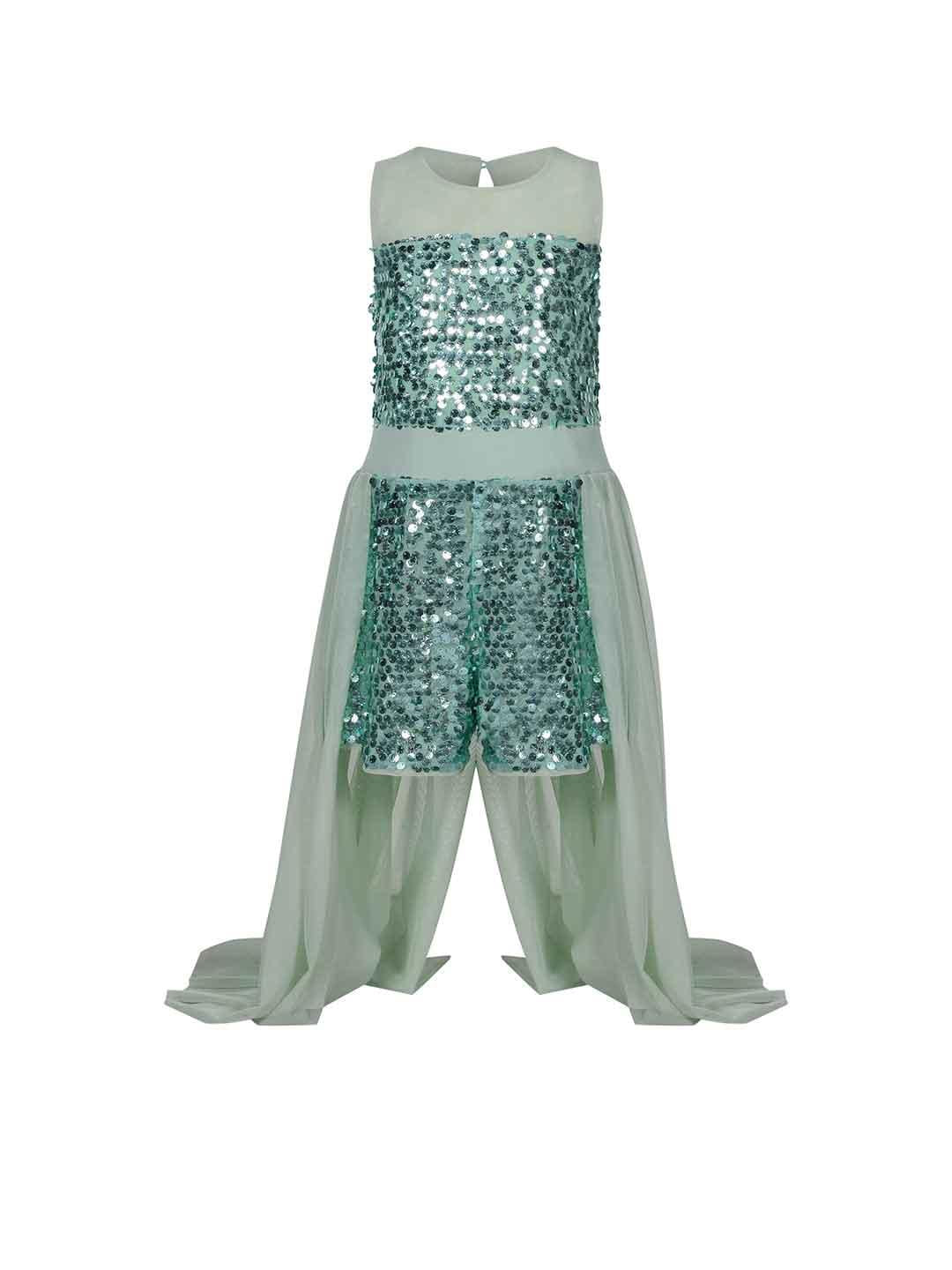 Fun & Fun abito kids verde a tutina con paillettes 2-7 anni FNCBJP02856 VERDE FUN & FUN 