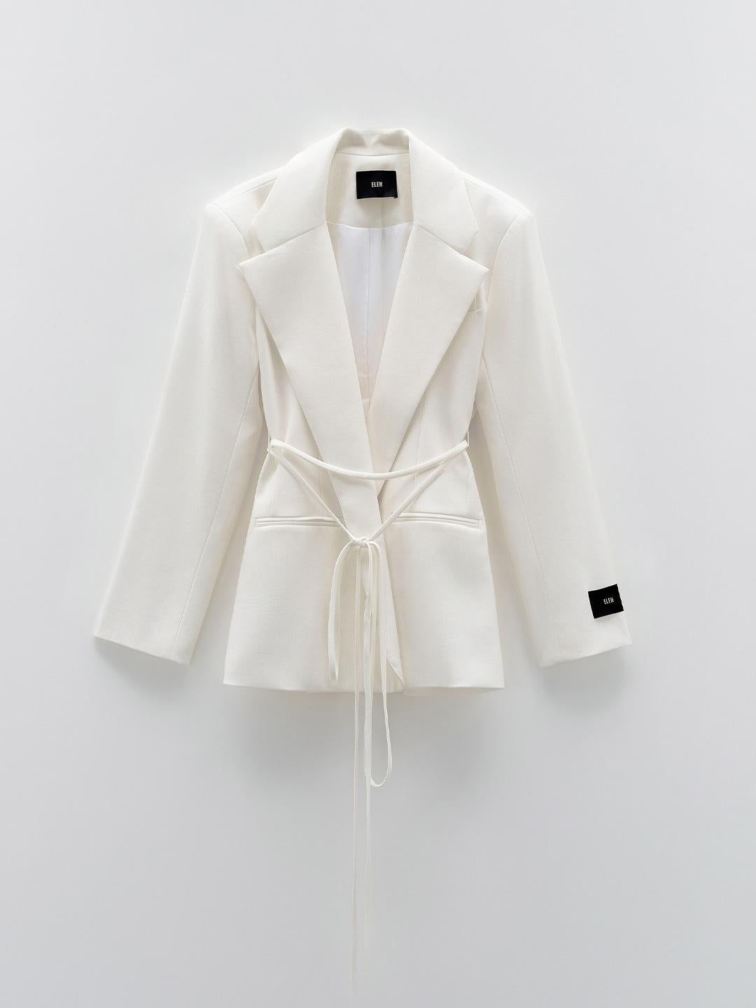 Eleh giacca bianco con coulisse in vita 0004 BIANCO ELEH 
