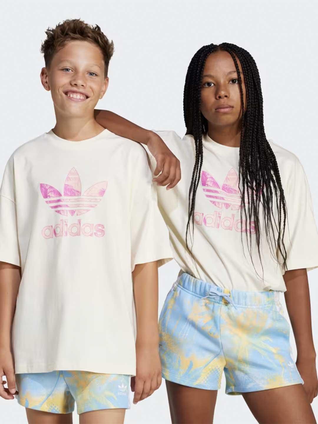 Adidas t-shirt kids beige con logo JD2916 BEIGE ADIDAS 