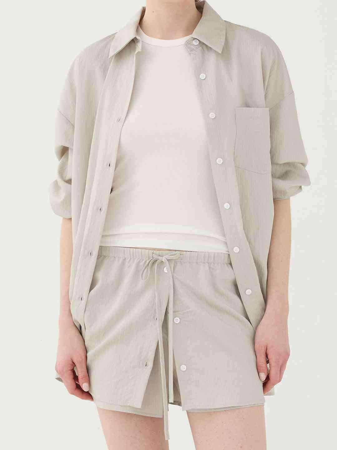 Eleh shorts beige con righe bianche SS260037 BEIGE ELEH 