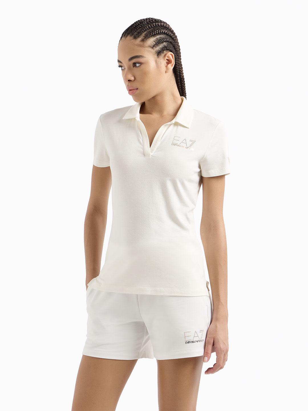 Emporio Armani polo panna con logo borchiato 266 PANNA EMPORIO ARMANI 