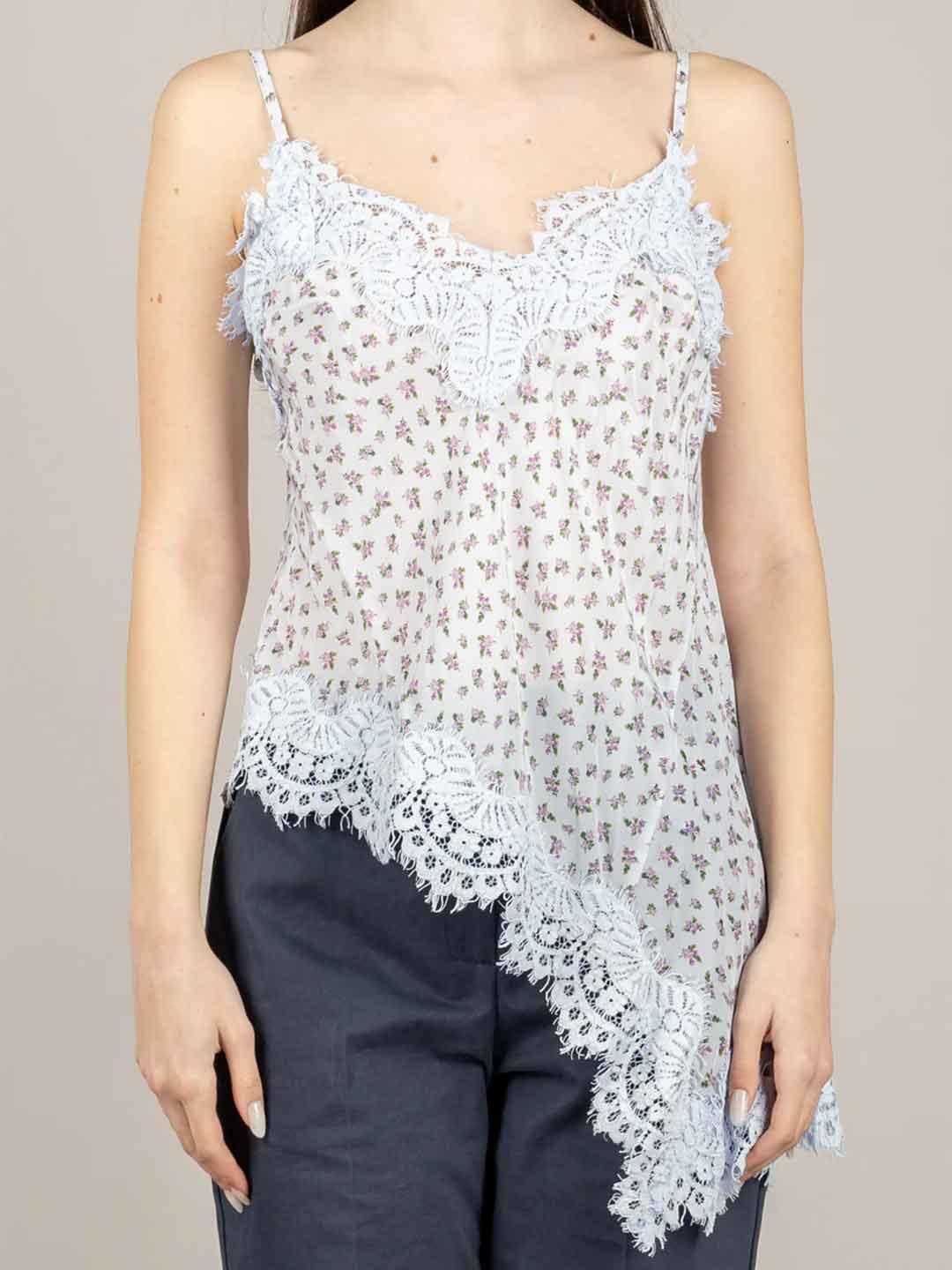 Tensione In top azzurro con fiori S26TA66 AZZURRO TENSIONE IN 