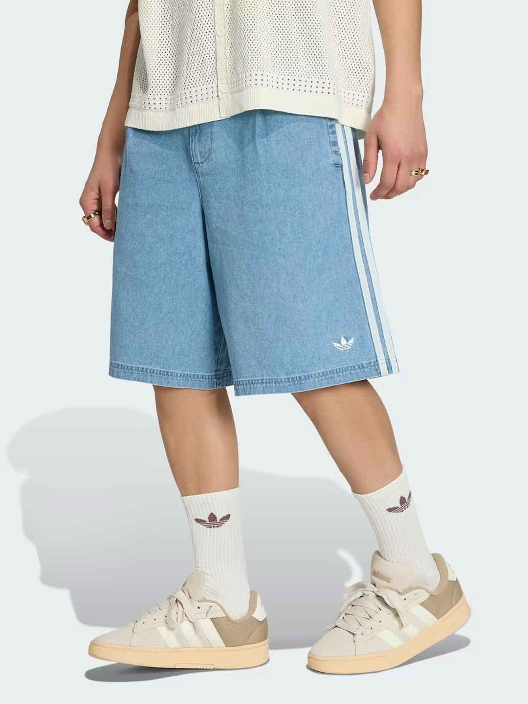 Adidas bermuda in jeans con bande bianche KX1192 JEANS ADIDAS 