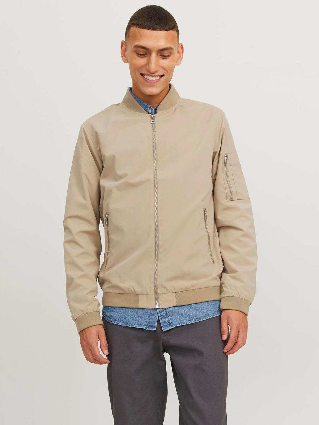 Jack & Jones giubbino beige bomber con colletto baseball 12165203 BEIGE JACK & JONES 
