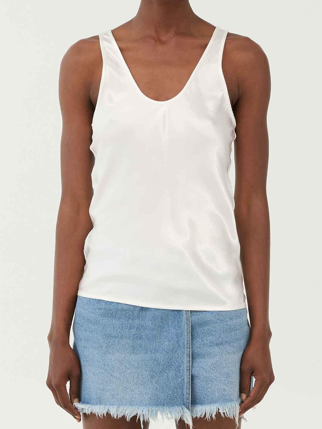 Eleh top bianco in raso SS260044 BIANCO ELEH 