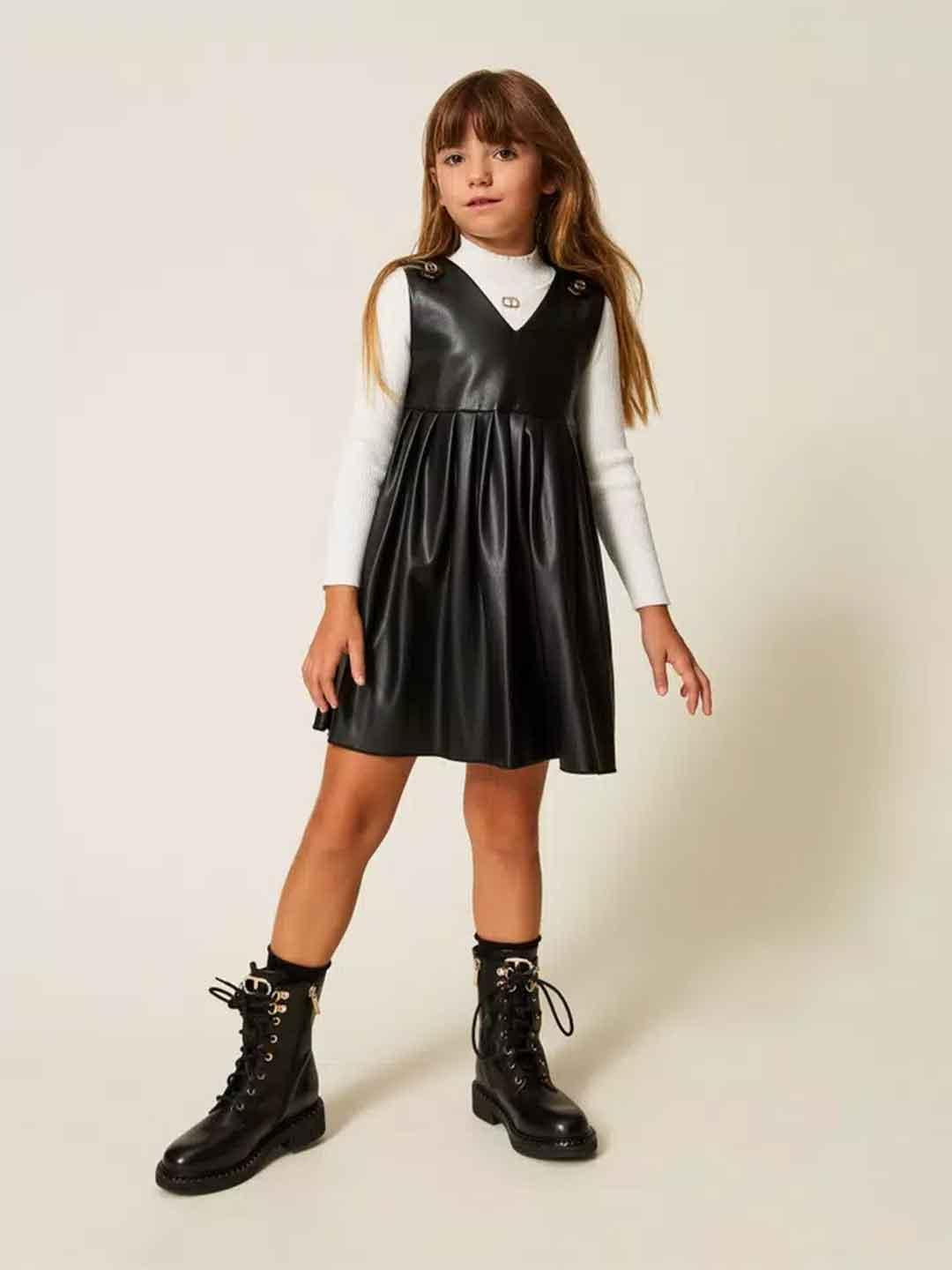 Twinset abito kids nero in pelle 252GB2041 NERO TWINSET 