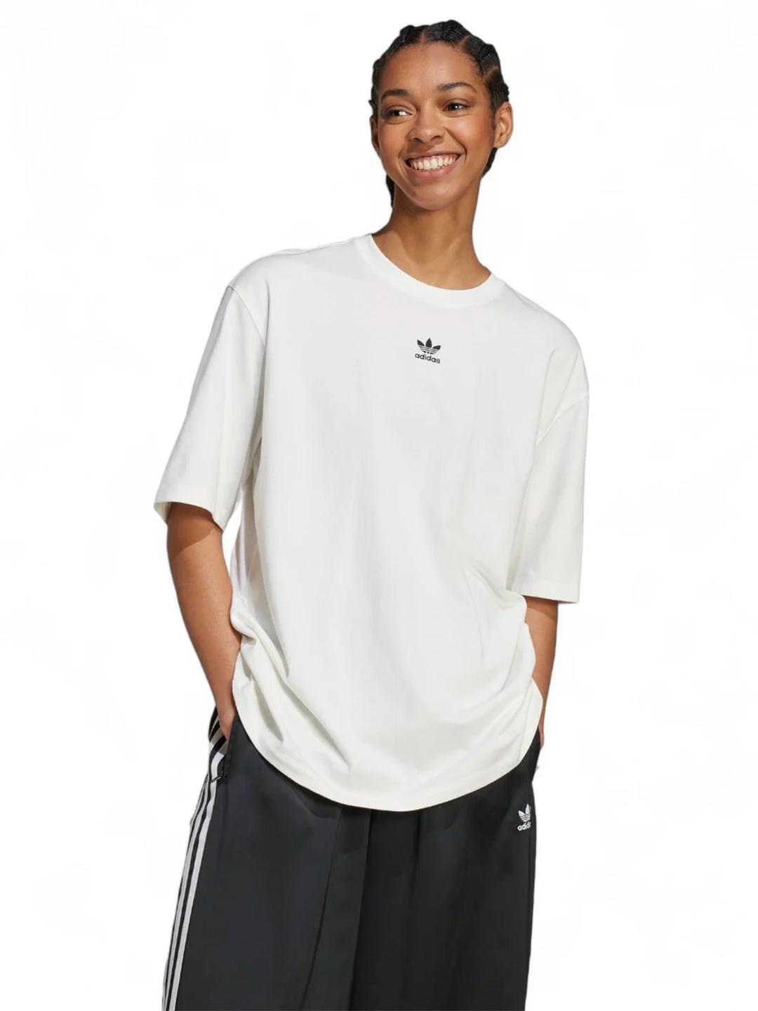 Adidas t-shirt bianco over IY7322 BIANCO ADIDAS 