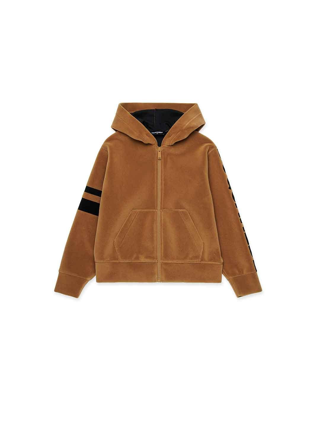 Dsquared 2 felpa kids beige in velluto DQ3001 D0AF8 BEIGE DSQUARED 2 