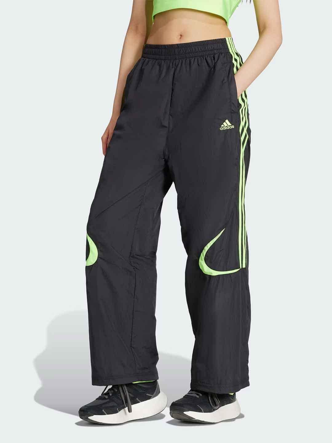 Adidas pantalone nero e verde fluo JZ8258 NERO ADIDAS 