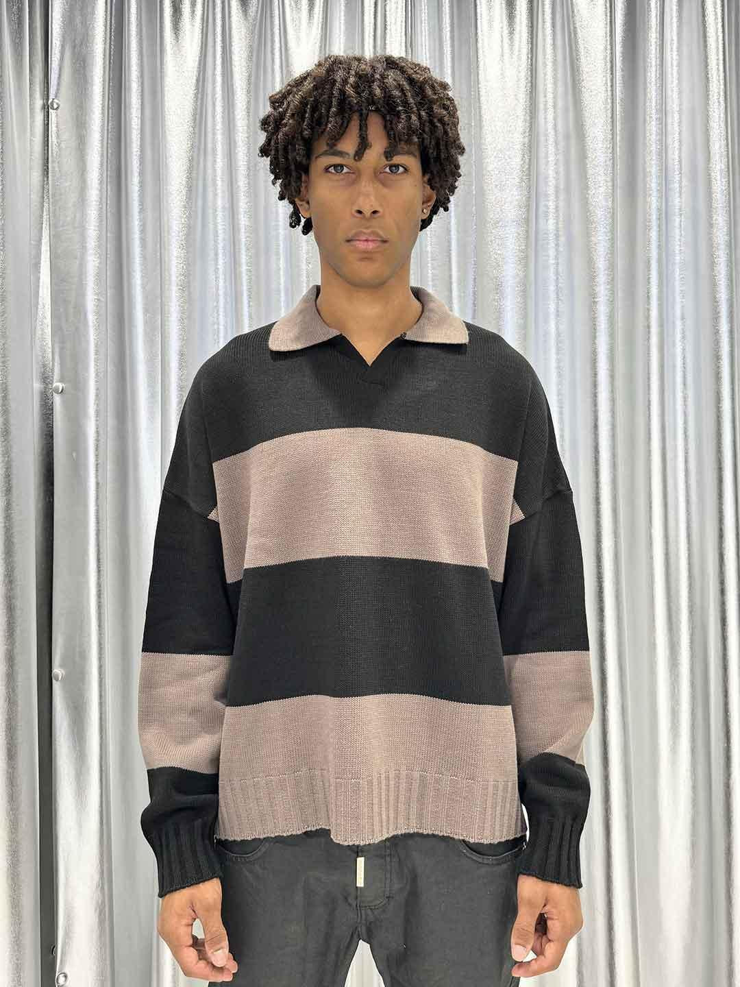 All or Nothing Taylor maglione marrone a righe TAYLOR MARRONE ALL OR NOTHING 