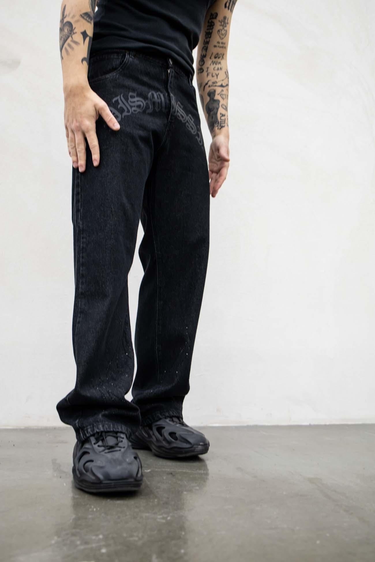 Present Day jeans nero con flame in strass PDP012 NERO PRESENT DAY 