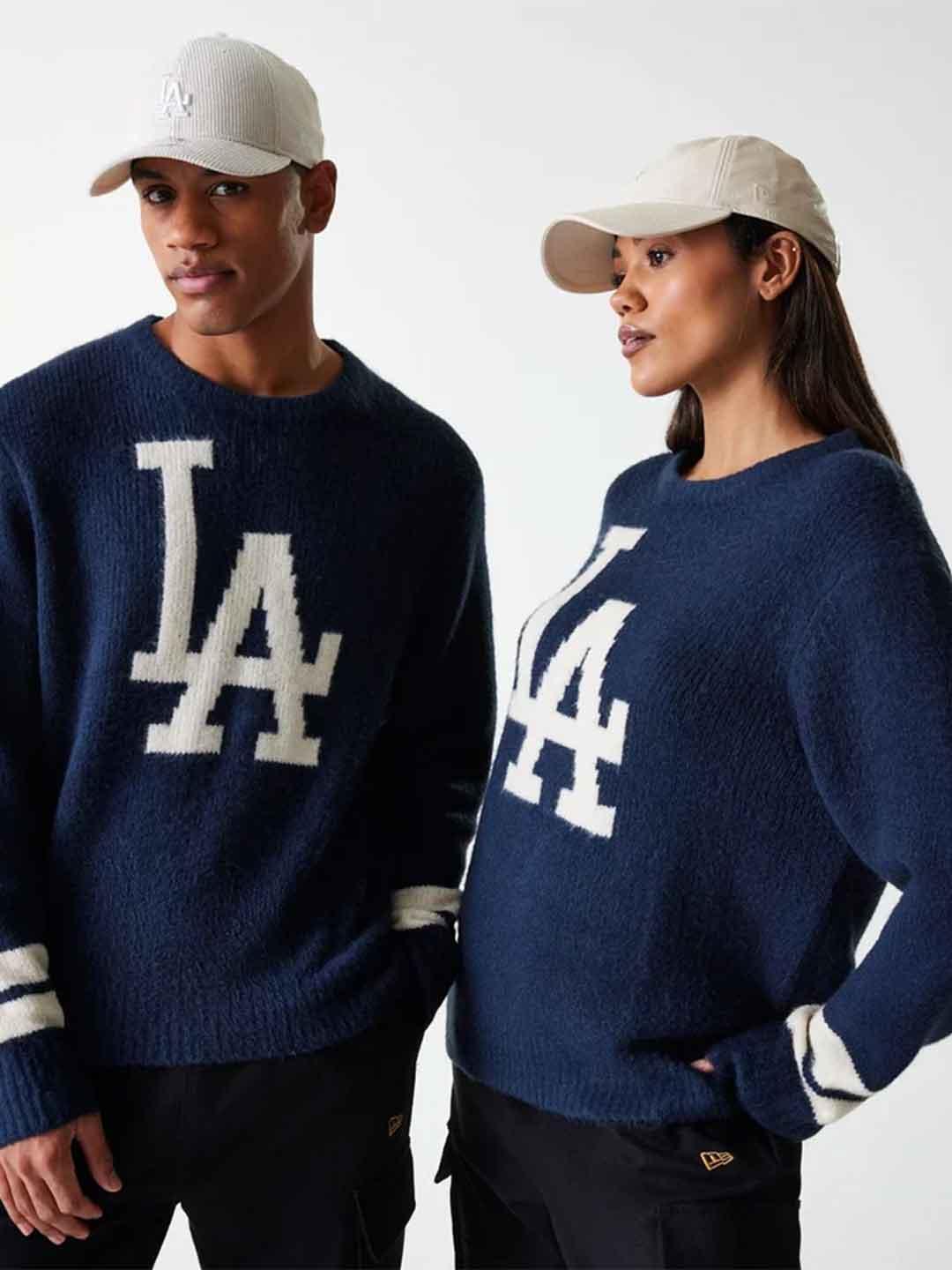 New Era maglione blu con logo bianco 60684329 BLU NEW ERA 