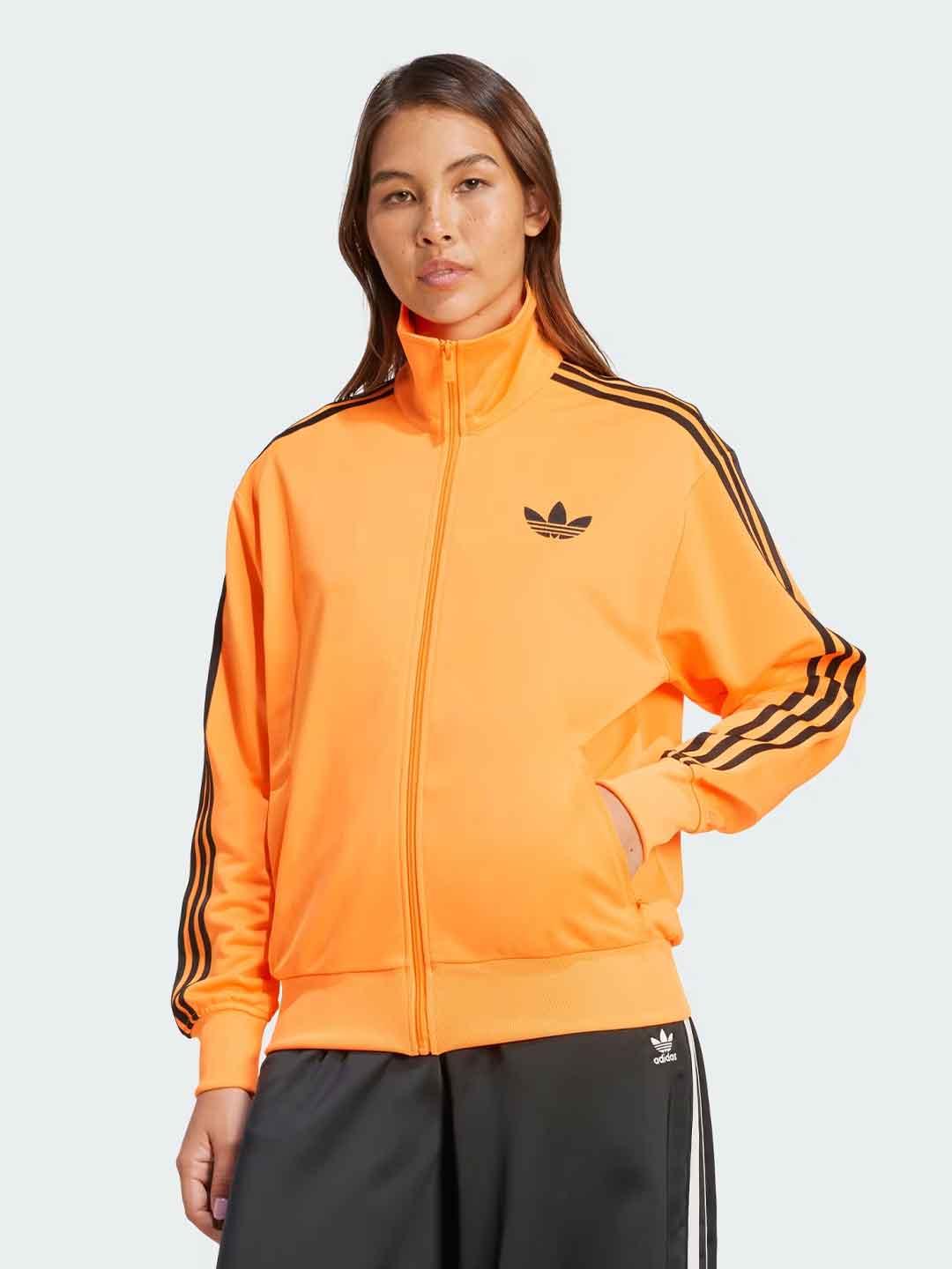 Adidas Adicolor felpa arancio con zip JX7862 ARANCIO ADIDAS 