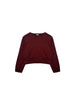 GCDS felpa kids bordeaux girocollo crop