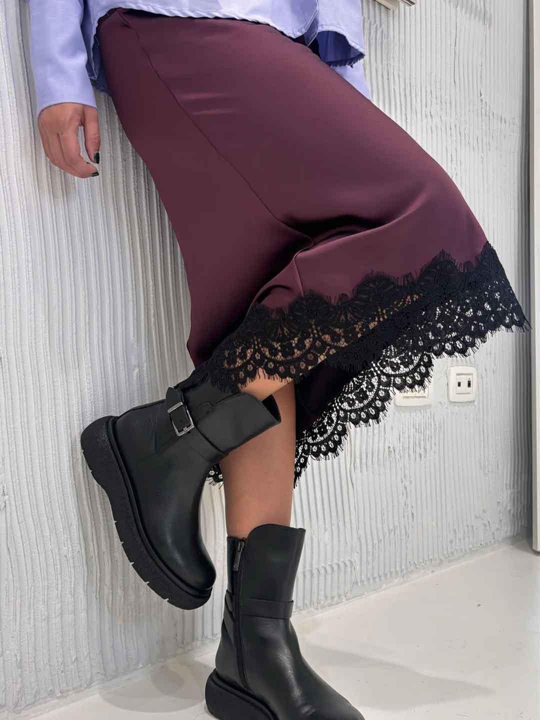 Motel gonna viola in raso lunga W25G446 VIOLA MOTEL 