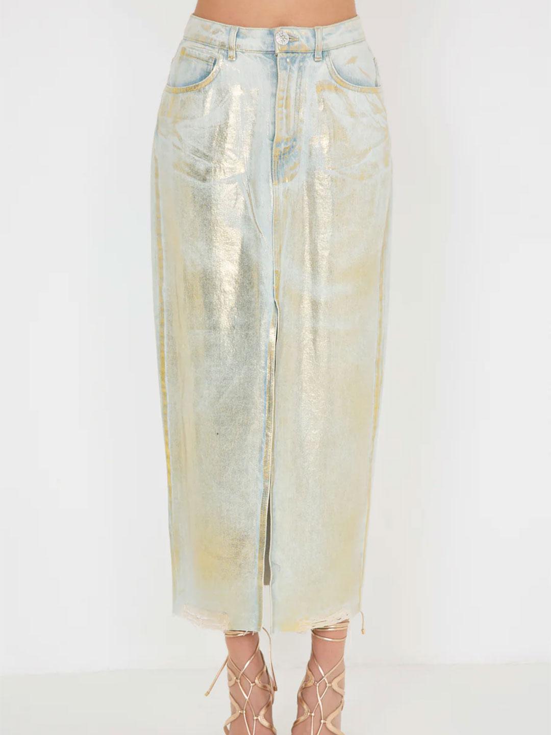 Silence Maylar gonna in jeans lunga con spacco SI08PL JEANS SILENCE 