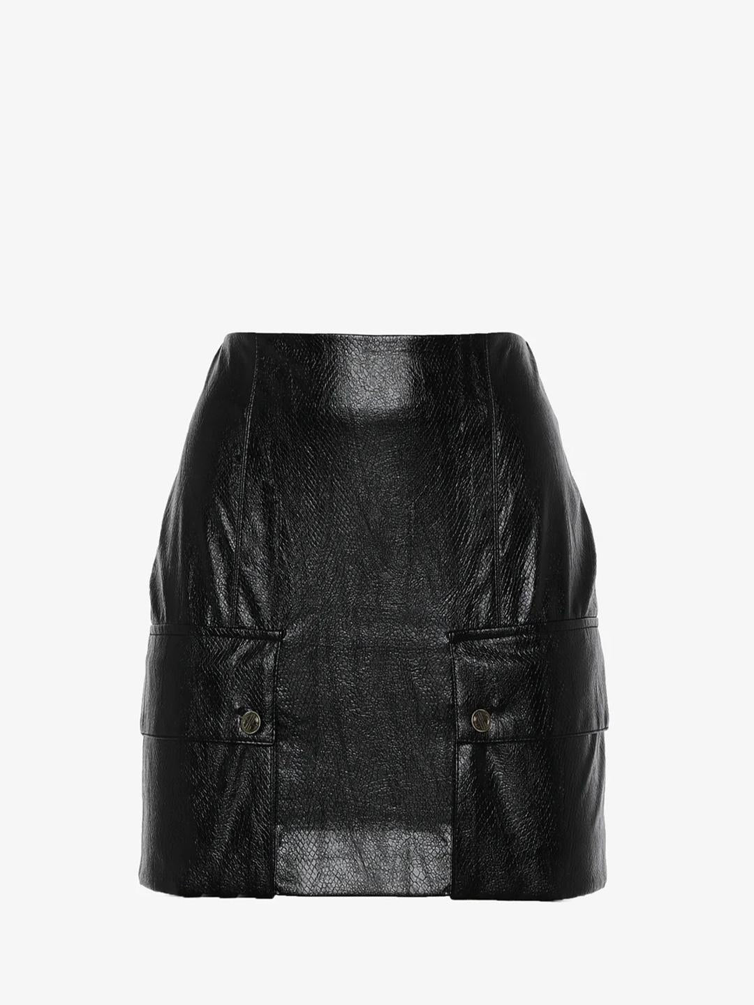 Alma Sanchez Gaila gonna nero corta in pelle AS242585 NERO ALMA SANCHEZ 