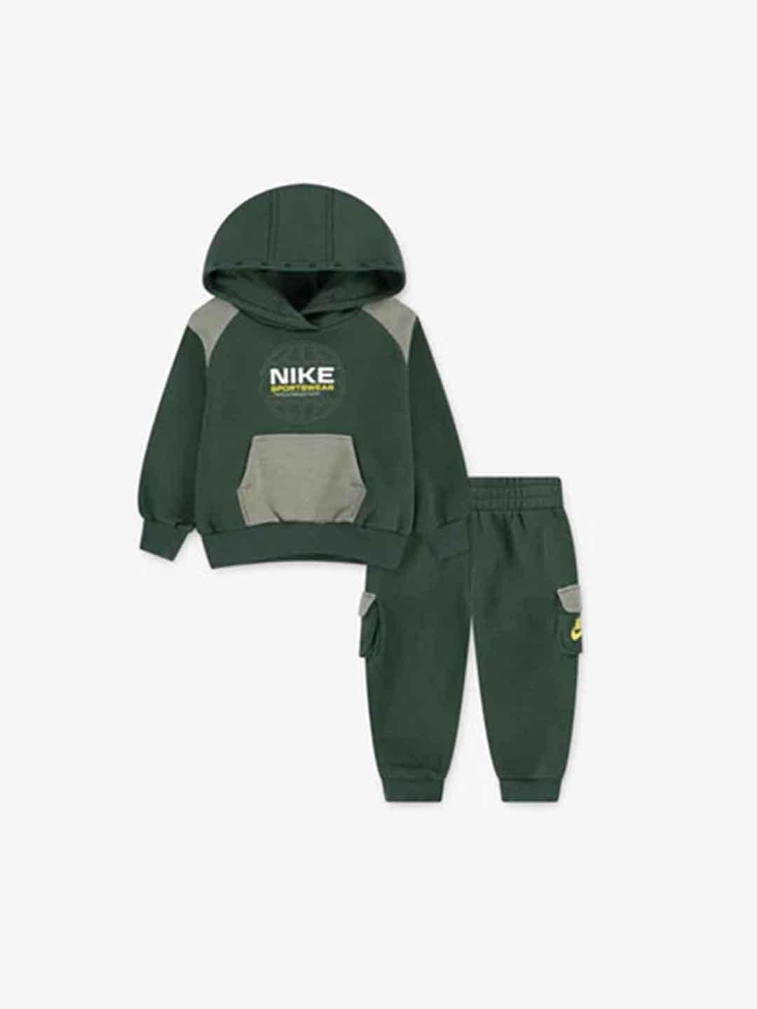 Nike coordinato kids verde con cappuccio 86N239-F1J VERDE NIKE 