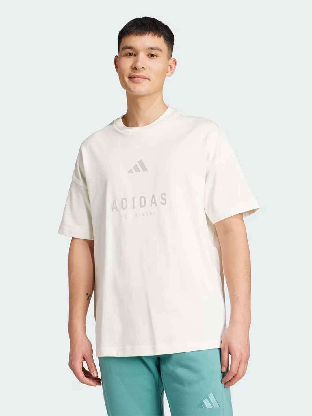 Adidas t-shirt panna grafica logo JL6552 PANNA ADIDAS 