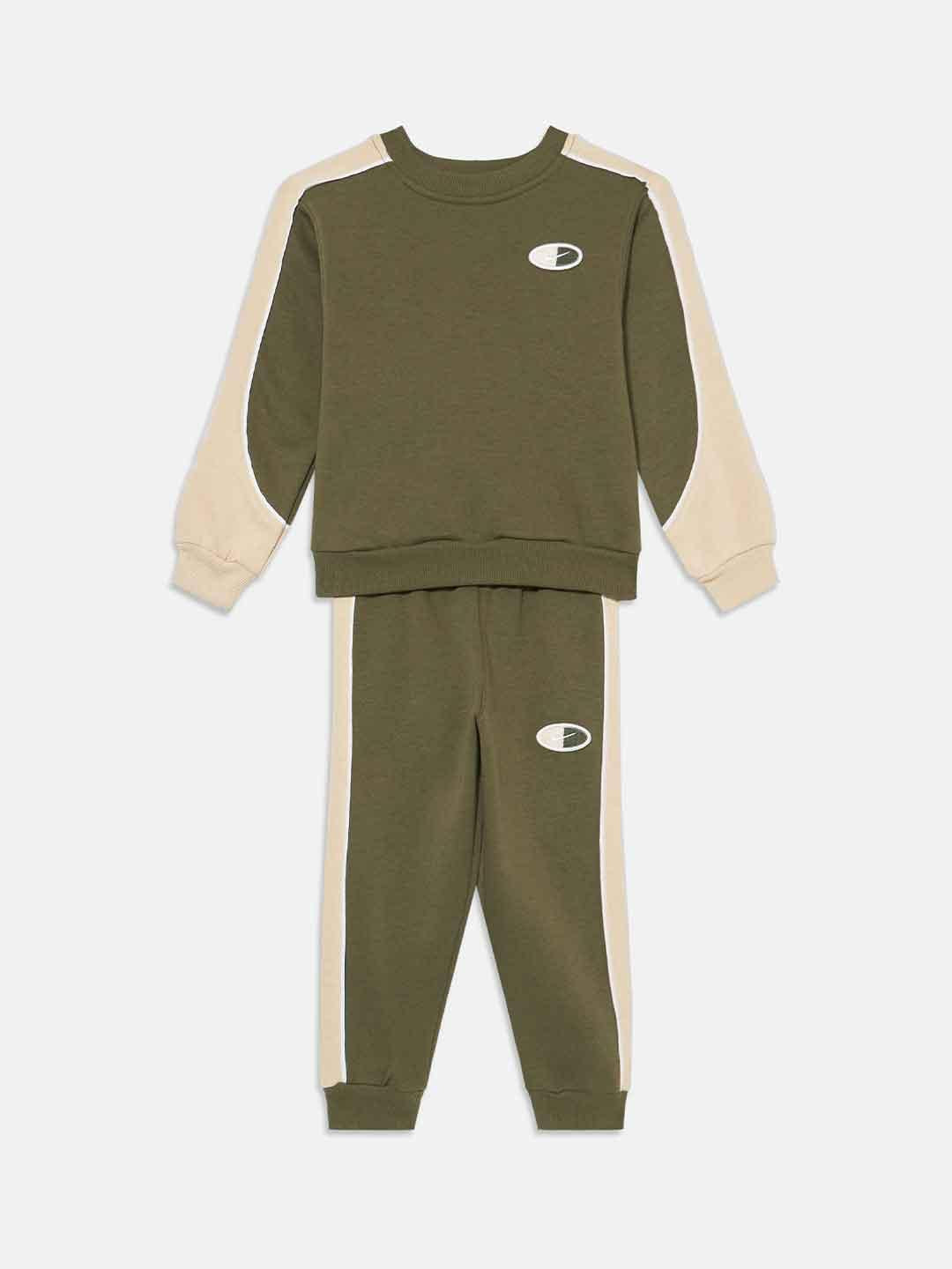Nike Crew Set coordinato kids verde e beige 66N293-E6F VERDE NIKE 