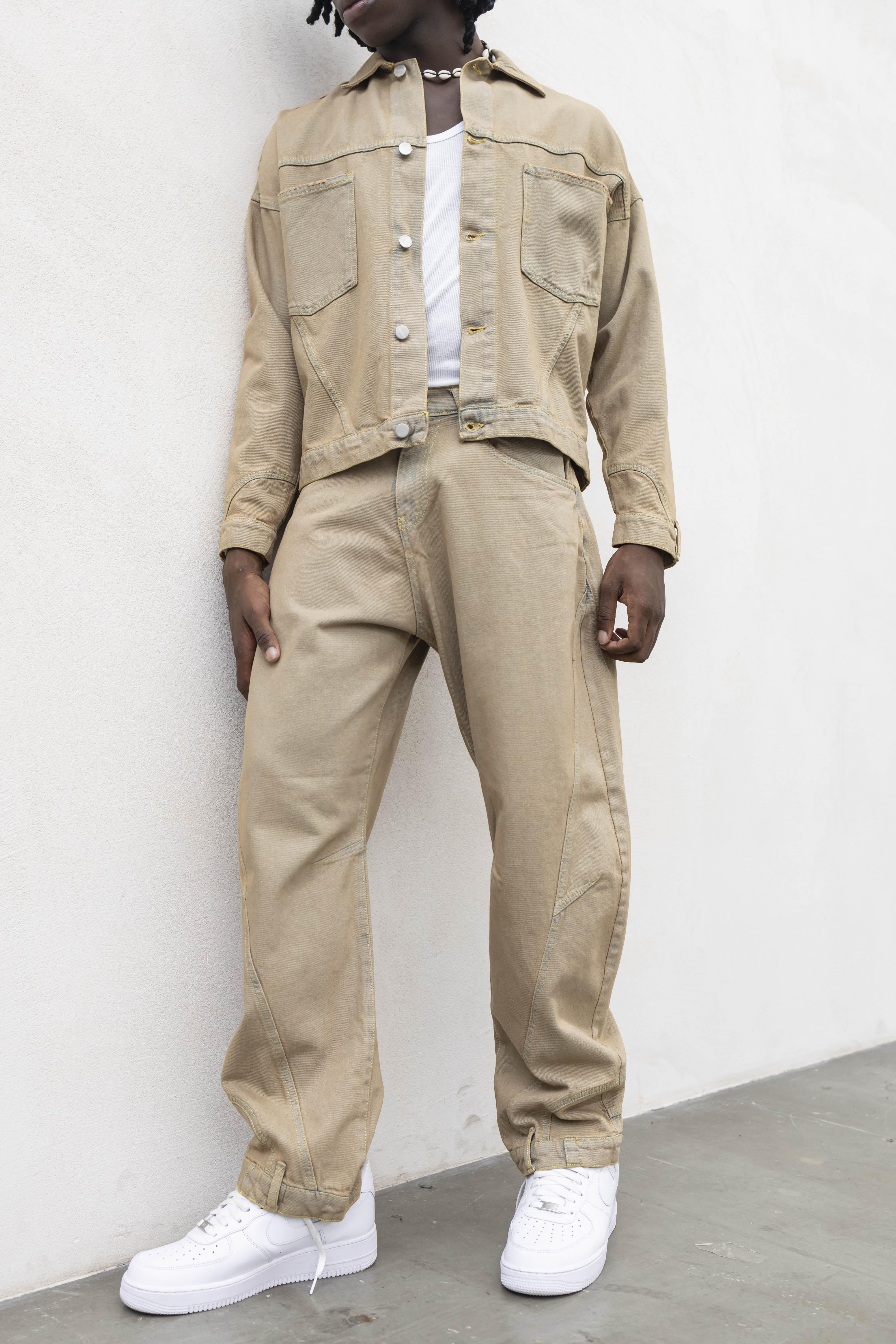 Present Day coordinato beige in denim PRS013 BEIGE PRESENT DAY 