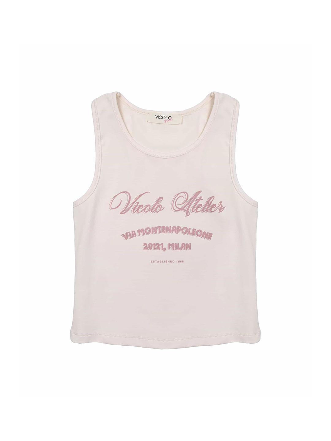 Vicolo canotta kids rosa con logo 3146M00269 ROSA VICOLO 