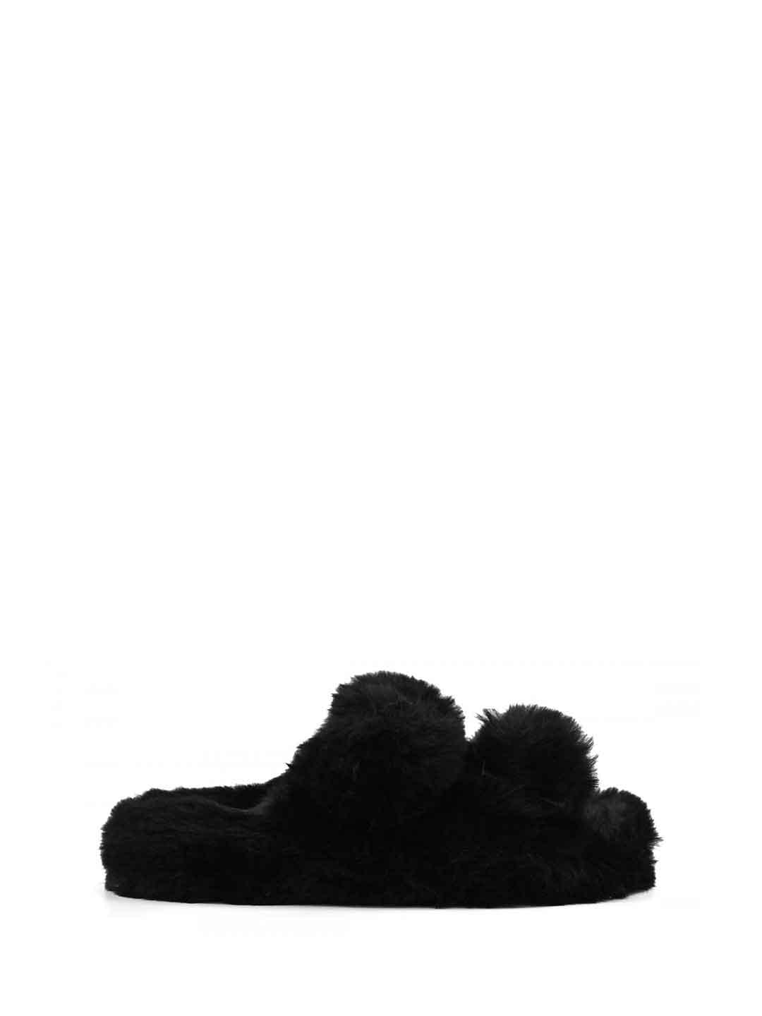 Colors Of California sandali nero con pelliccia SLIPPERS03 NERO COLORS OF CALIFORNIA 