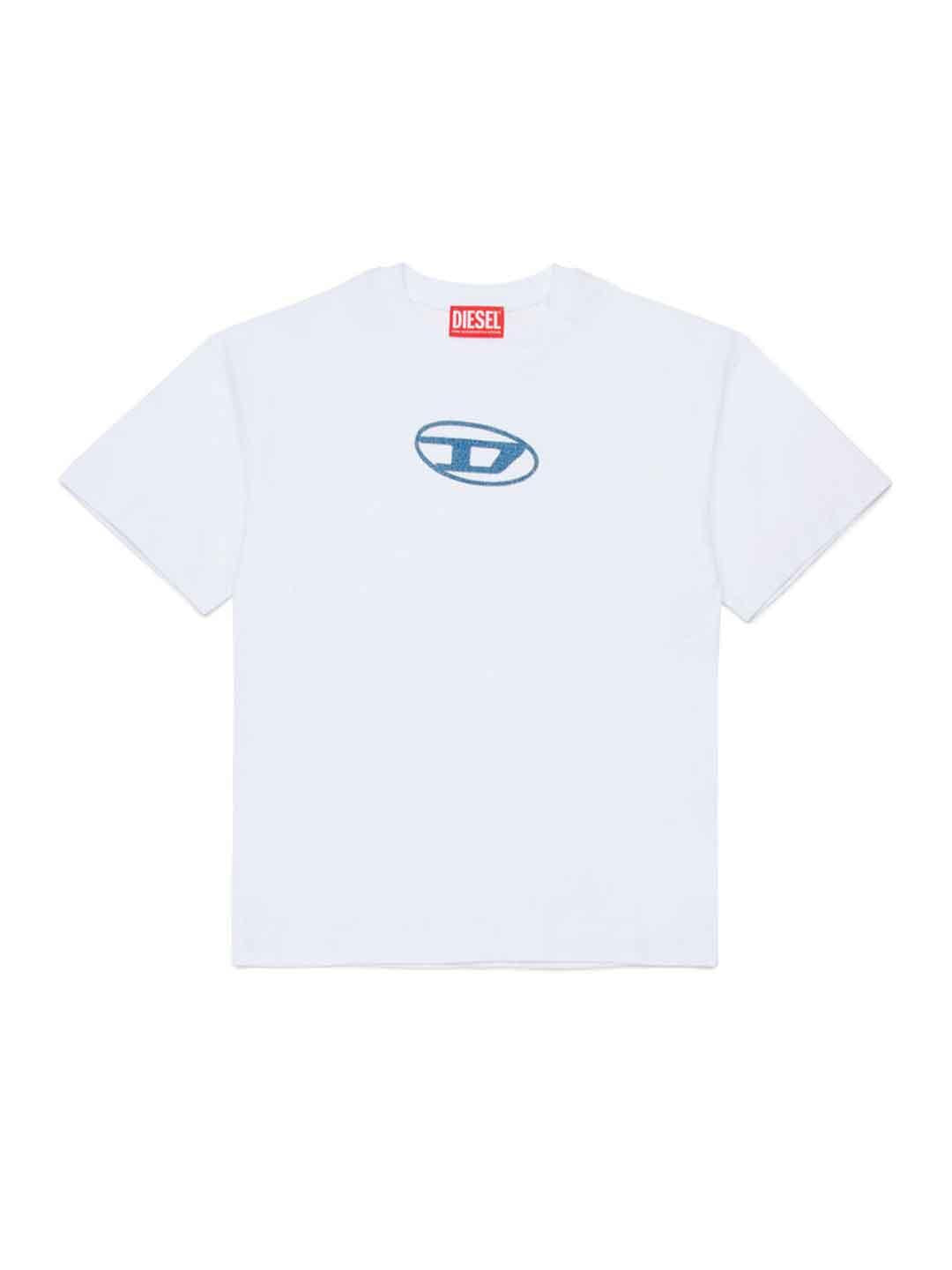 Diesel Tlogy t-shirt bianco con logo piccolo J02590 0GRAI BIANCO DIESEL 