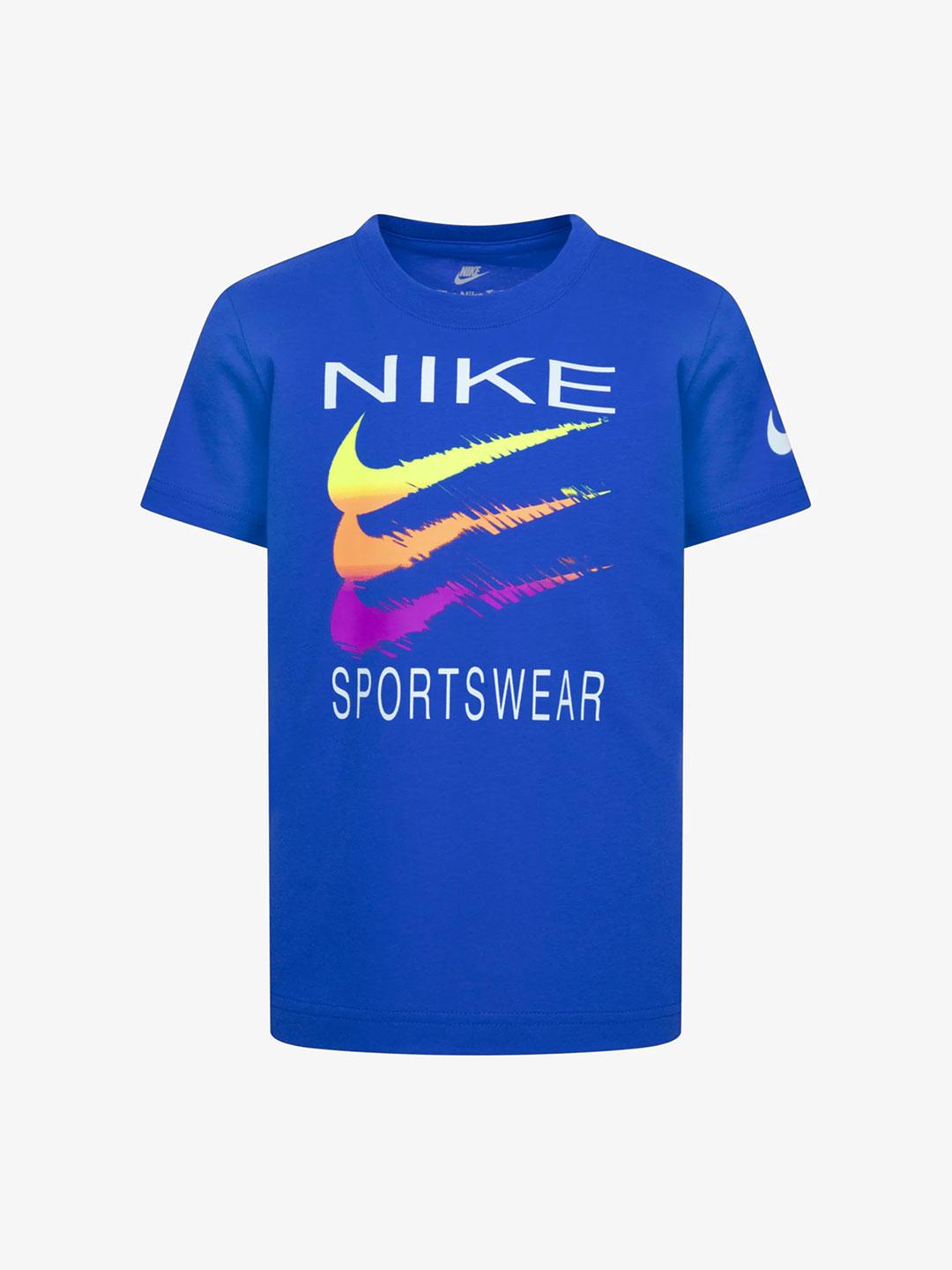 Nike t-shirt kids blu con loghi multicolor 86M845-U89 BLU NIKE 