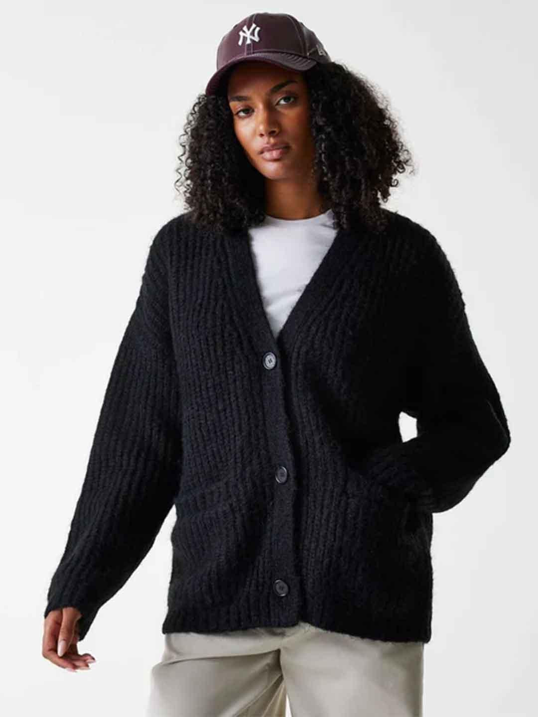 New Era cardigan nero NY con logo nero 60684485 NERO NEW ERA 