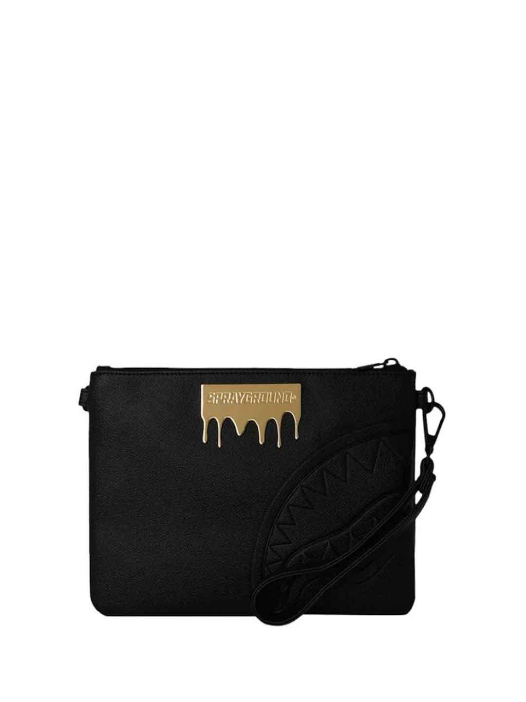 Sprayground Gold Brick pochette nero con targhetta 910B9044NSZ NERO SPRAYGROUND 